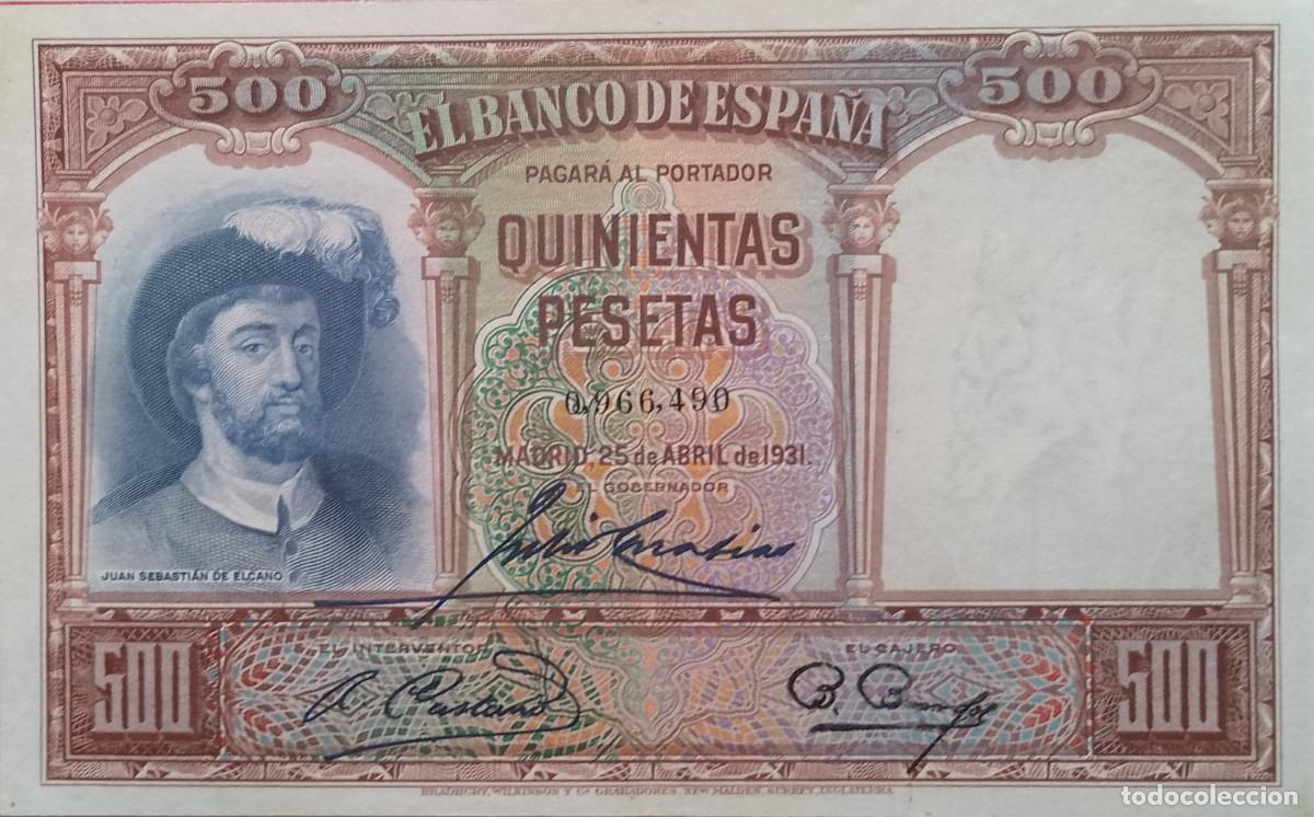 Billetes espa&ntilde;oles: BILLETE DE 500 PESETAS 1931 ELCANO EBC