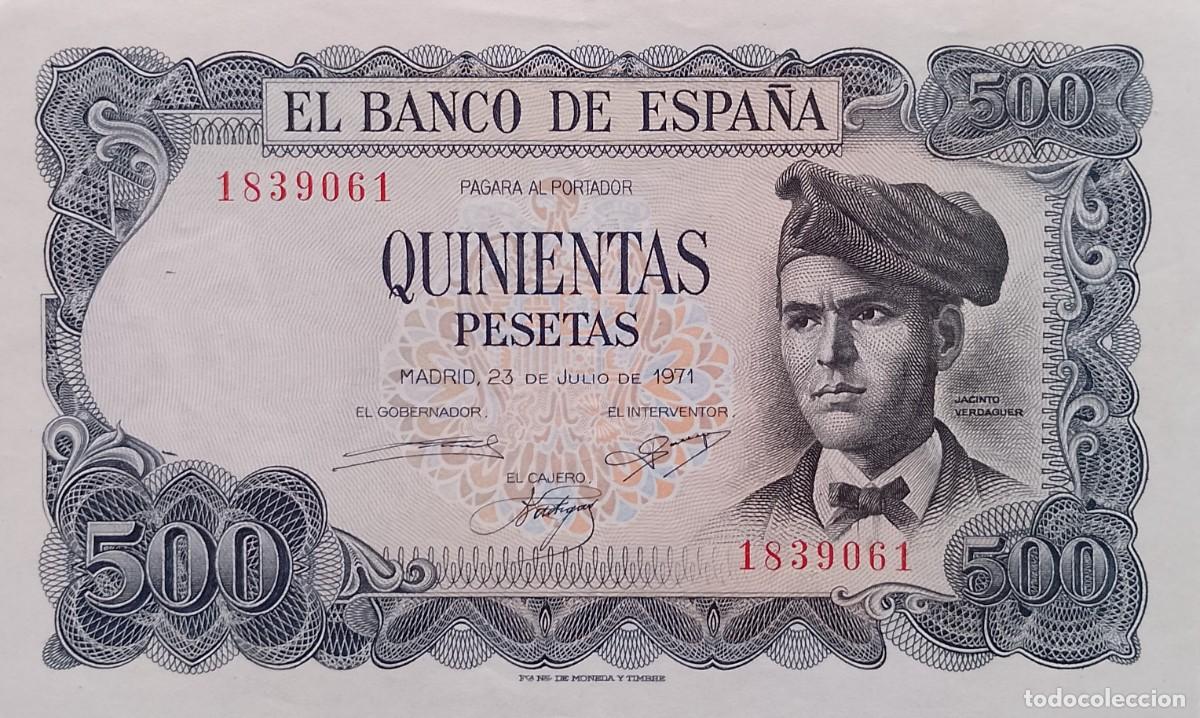 Billetes espa&ntilde;oles: BILLETE DE 500 PESETAS 1971 VERDAGUER S/S LIGERA DOBLEZ