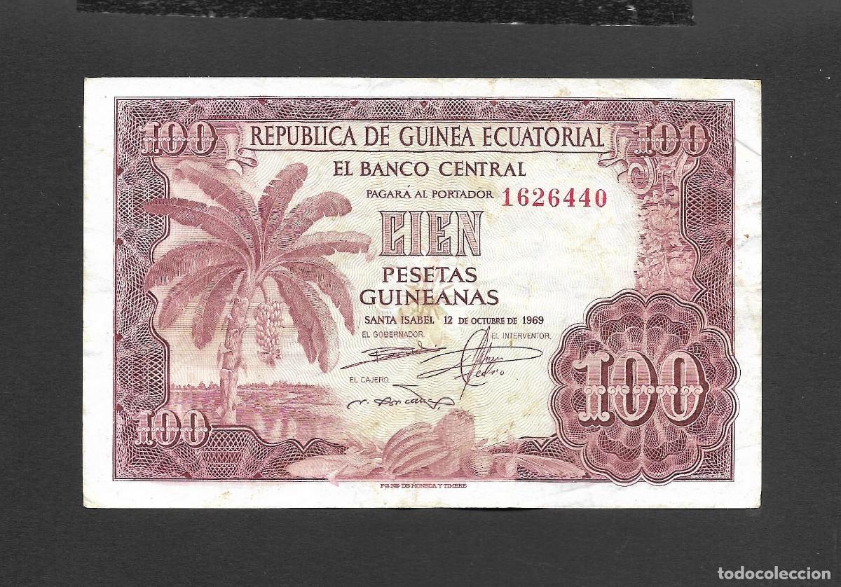 Billetes espa&ntilde;oles: GUINEA ECUATORIAL 100 PESETAS GUINEANAS 1969 MBC-