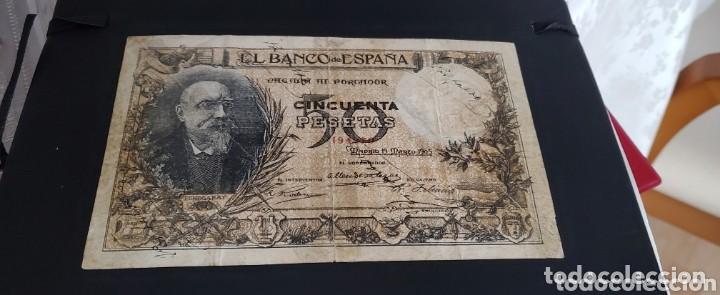 Billetes espa&ntilde;oles: 50 pts. 1905 falso de &eacute;poca T1
