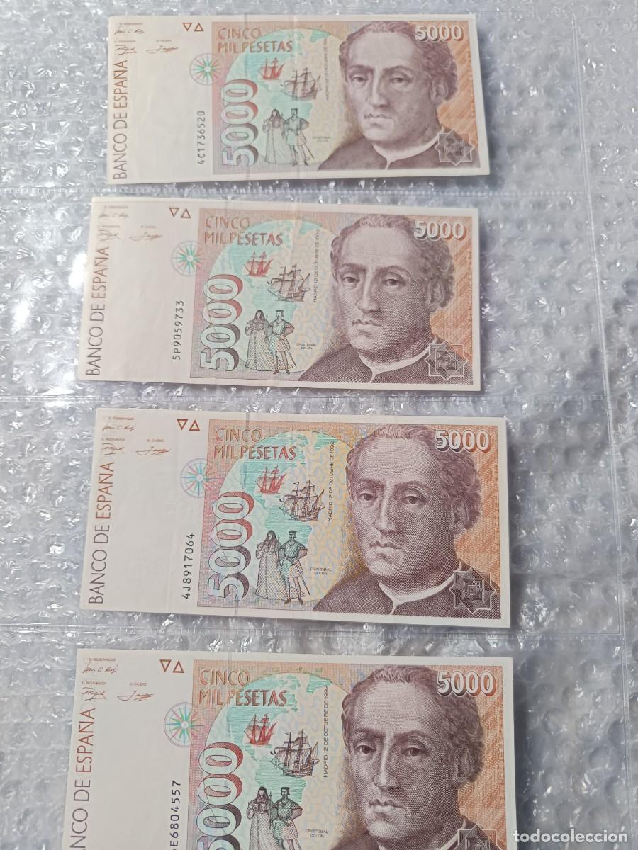 Billets espagnols: 4 billetes de 5.000 pesetas 1992