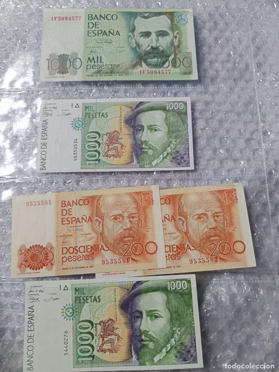 Billets espagnols: Lote de 5 billetes de 1.000 y200 pesetas