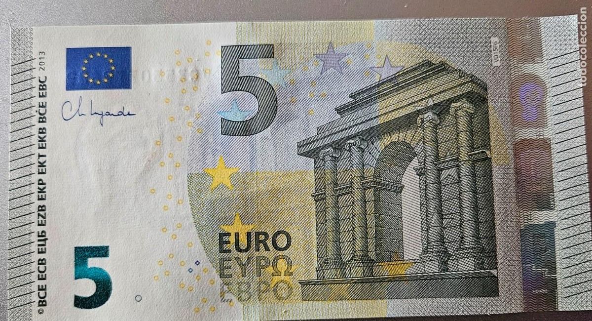 Billetes espa&ntilde;oles: BILLETE 5 EUROS ESPA&Ntilde;A 2013 PLANCHA - FIRMA LAGARDE - SERIE VC - PLANCHA NUMERO V015F6 - S/C