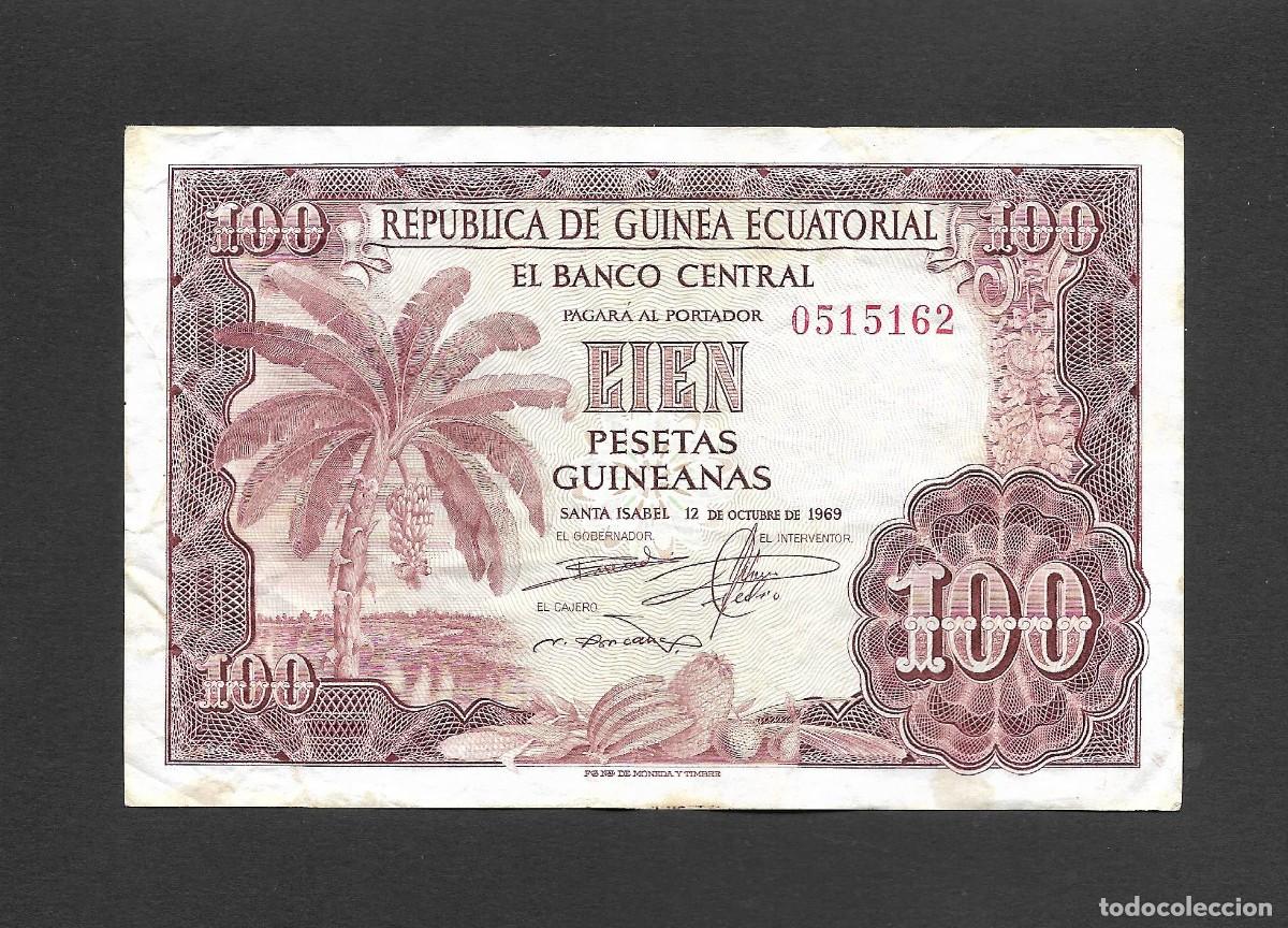 Billetes espa&ntilde;oles: GUINEA ECUATORIAL 100 PESETAS GUINEANAS 1969 MBC-