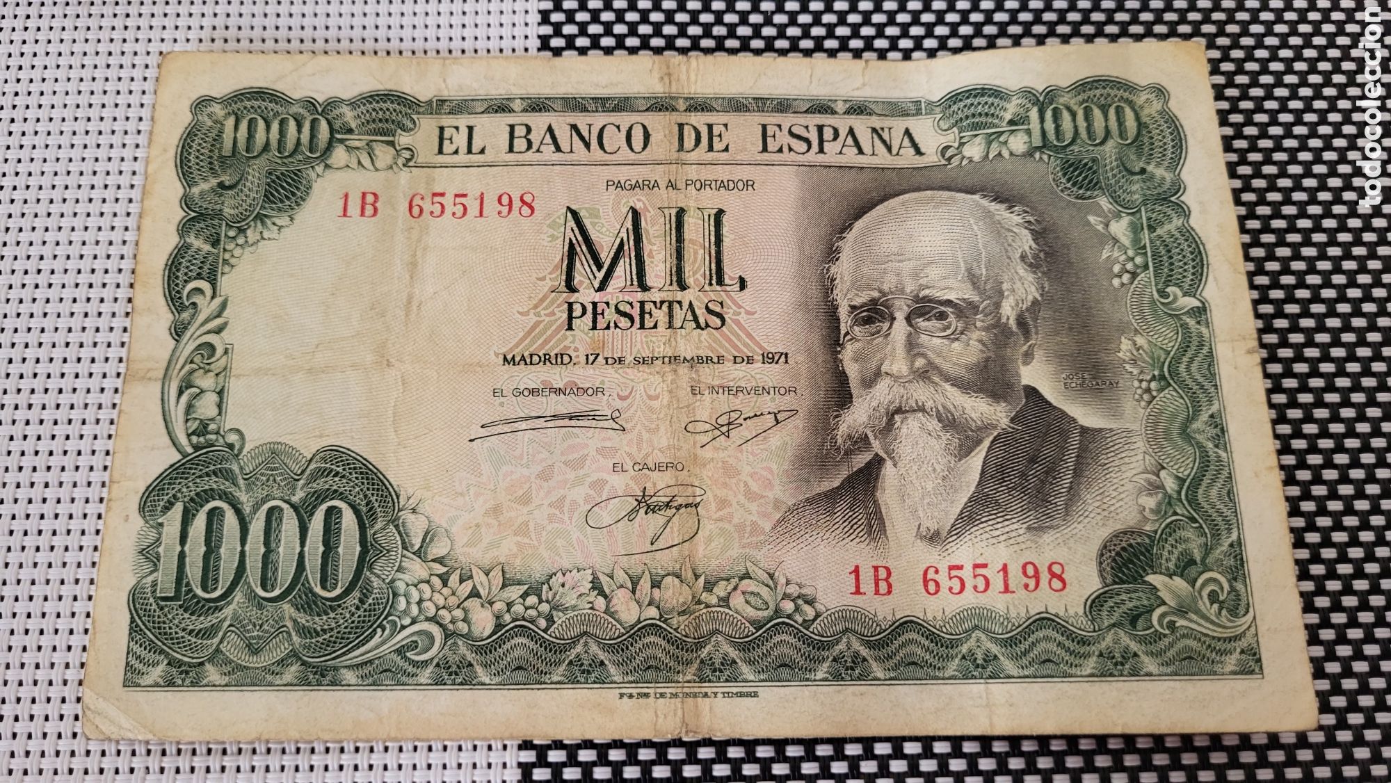 Billetes espa&ntilde;oles: Bilete 1000 pesetas 1971