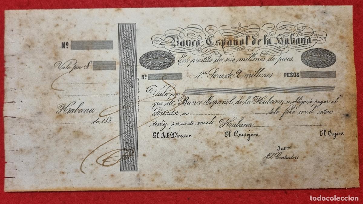 Billetes espa&ntilde;oles: BILLETE BANCO ESPA&Ntilde;OL DE LA HABANA 185... PRIMERA 1&ordf; SERIE OJO SIN FIRMAS ORIGINAL