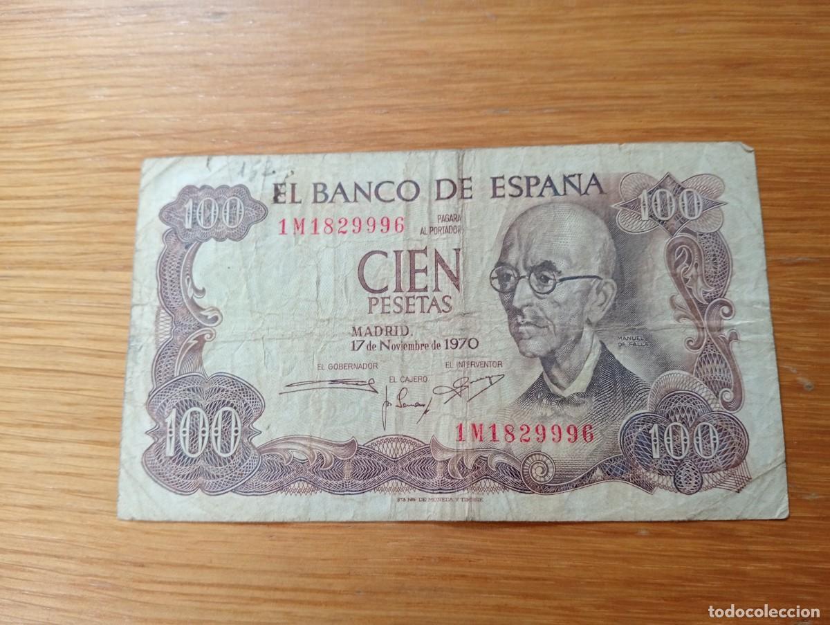 Spanische Banknoten: BILLETE DE ESPA&Ntilde;A. 100 PESETAS. N.&ordm; DE SERIE: 1M1829996. A&Ntilde;O 1970. PICK 152a.3. CIRCULADO. VER FOTOS