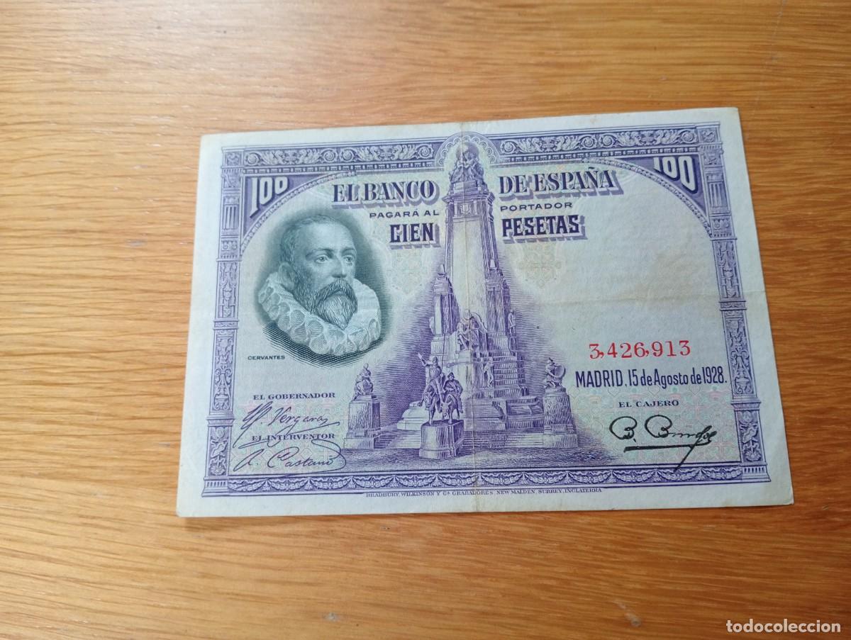 Billets espagnols: BILLETE DE ESPA&Ntilde;A. 100 PESETAS. SIN SERIE. N.&ordm; 3,426,913. A&Ntilde;O 1928. PICK 76b. CIRCULADO. VER FOTOS.