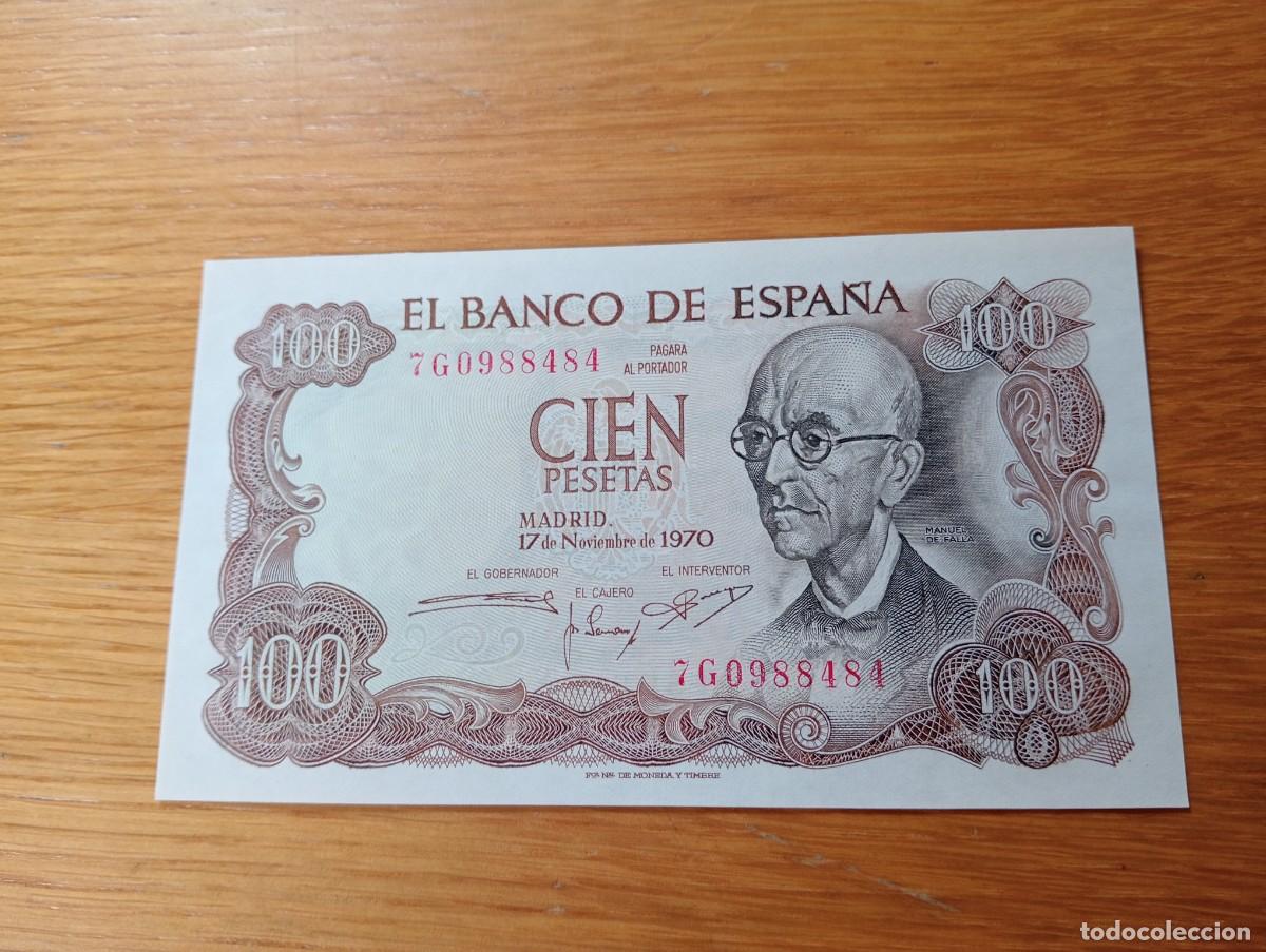 Billets espagnols: BILLETE DE ESPA&Ntilde;A. 100 PESETAS. N.&ordm; DE SERIE: 7G0988484. A&Ntilde;O 1970. PICK 152a.3. SIN CIRCULAR.