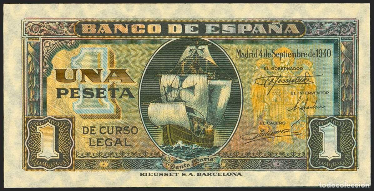 Billetes espa&ntilde;oles: 1 PESETA SEPTIEMBRE 1940 SERIE H S/C-