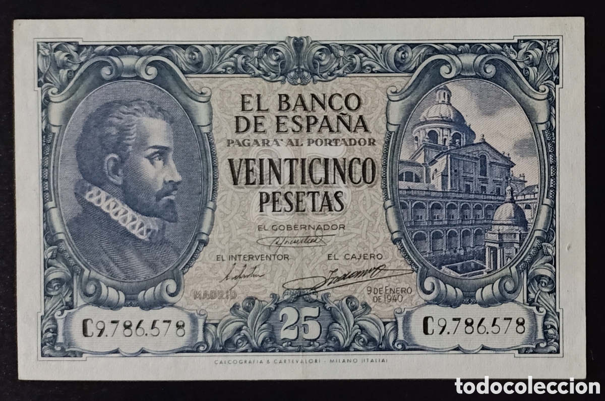 Billets espagnols: Billete 25 PESETAS 1940 -JUAN HERRERA- serie C
