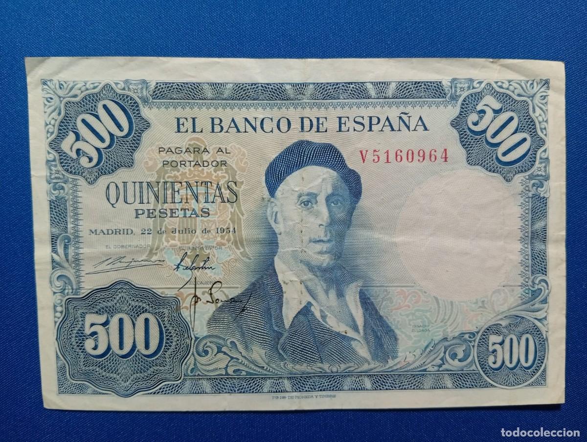 Billetes espa&ntilde;oles: Billete de 500 ptas 1954 Ignacio Zuloaga ( Espa&ntilde;a)