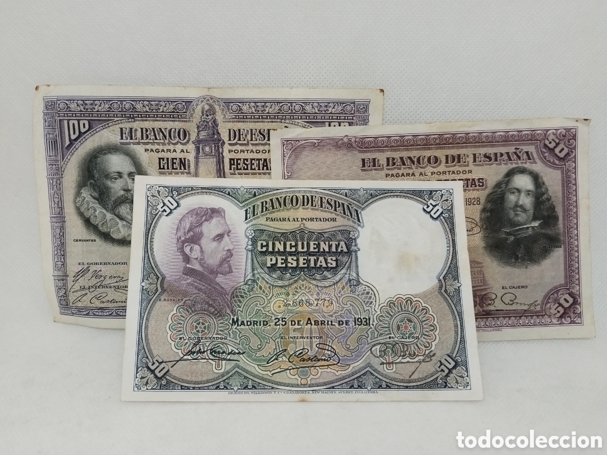 Billetes espa&ntilde;oles: Lote de 3 Billetes Espa&ntilde;oles