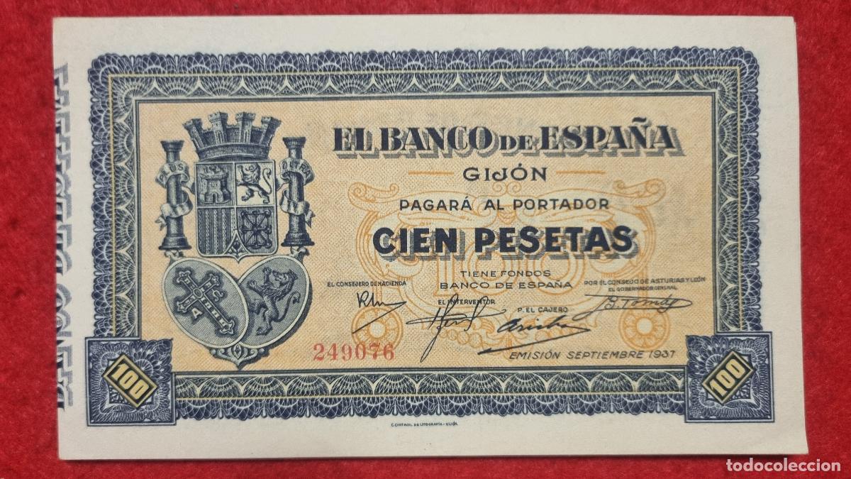 Billetes espa&ntilde;oles: BILLETE 100 PESETAS BANCO ESPA&Ntilde;A DE GIJON 1937 SIN CIRCULAR SIN SERIE ORIGINAL T076