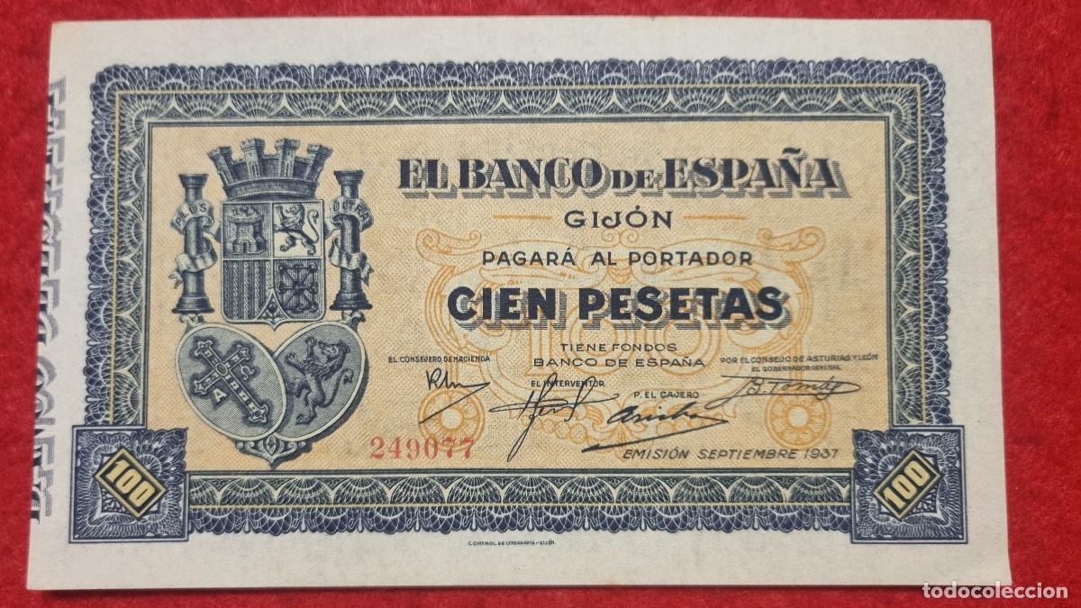 Billetes espa&ntilde;oles: BILLETE 100 PESETAS BANCO ESPA&Ntilde;A DE GIJON 1937 SIN CIRCULAR SIN SERIE ORIGINAL T077