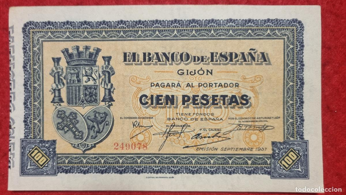 Billetes espa&ntilde;oles: BILLETE 100 PESETAS BANCO ESPA&Ntilde;A DE GIJON 1937 SIN CIRCULAR SIN SERIE ORIGINAL T078