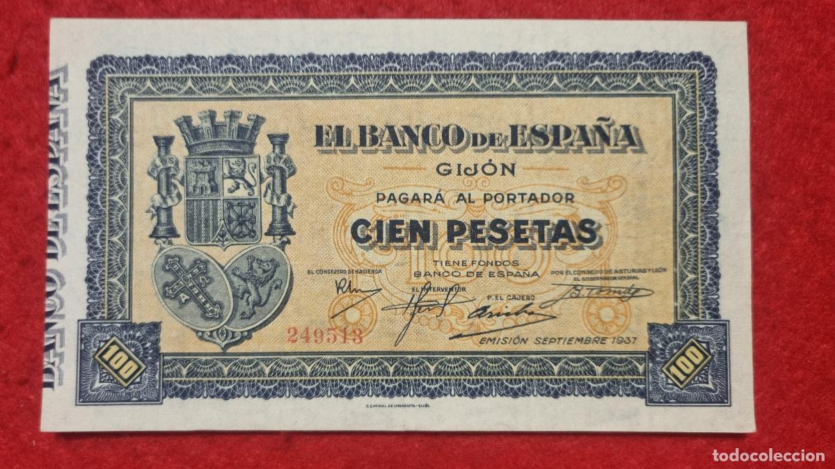 Billetes espa&ntilde;oles: BILLETE 100 PESETAS BANCO ESPA&Ntilde;A DE GIJON 1937 SIN CIRCULAR SIN SERIE ORIGINAL T513