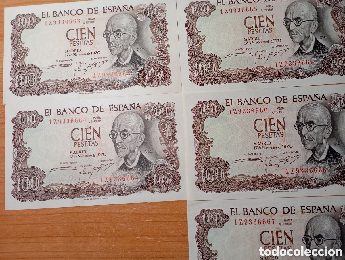 Billetes espa&ntilde;oles: Billetes serie lujo! Y correlativos de Manuel de falla