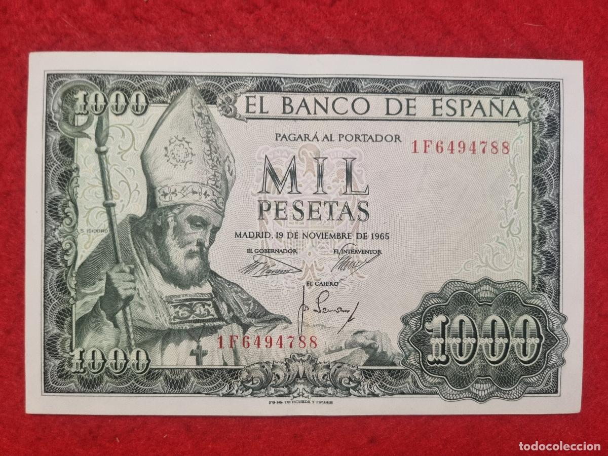 Billetes espa&ntilde;oles: BILLETE 1000 PESETAS 1965 EBC SERIE 1F ORIGINAL T788