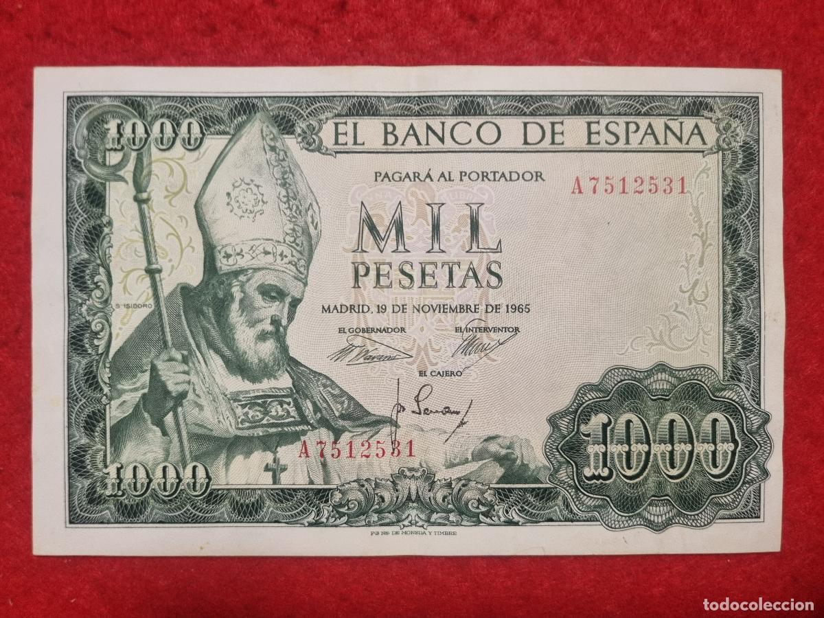 Billetes espa&ntilde;oles: BILLETE 1000 PESETAS 1965 EBC SERIE A ORIGINAL T531