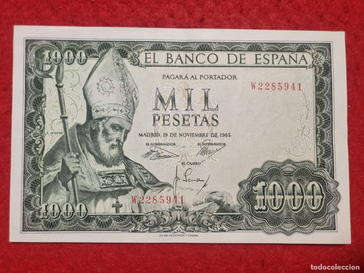 Billetes espa&ntilde;oles: BILLETE 1000 PESETAS 1965 EBC SERIE W ORIGINAL T941