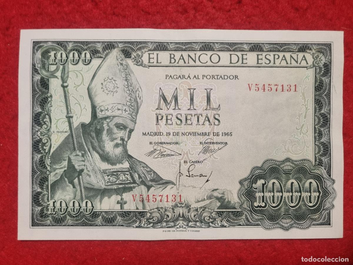 Billetes espa&ntilde;oles: BILLETE 1000 PESETAS 1965 EBC SERIE V ORIGINAL T131