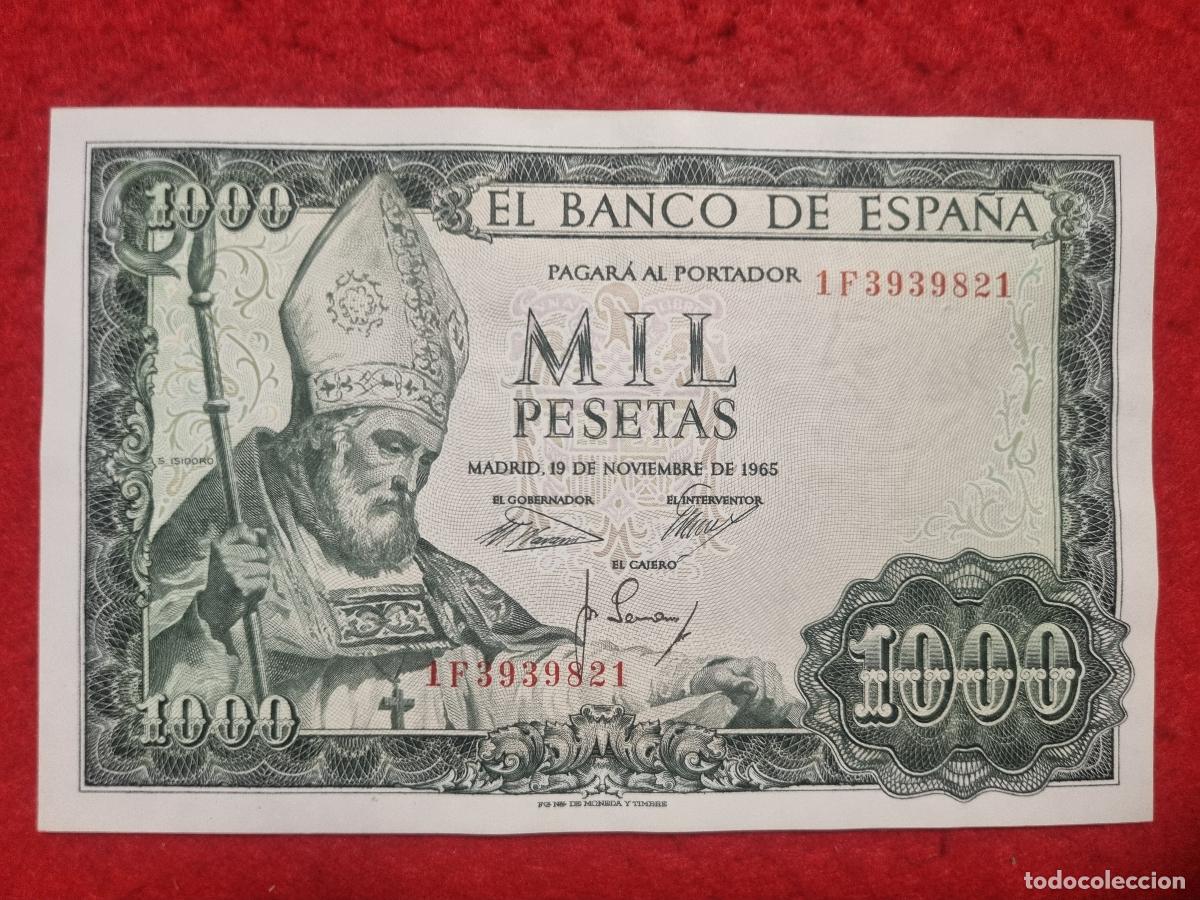 Billetes espa&ntilde;oles: BILLETE 1000 PESETAS 1965 EBC SERIE 1F ORIGINAL T821