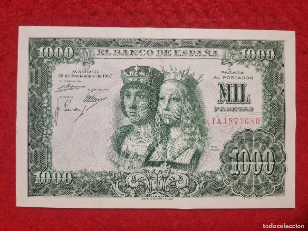 Billetes espa&ntilde;oles: BILLETE 1000 PESETAS 1957 EBC- SERIE 1A ORIGINAL T680