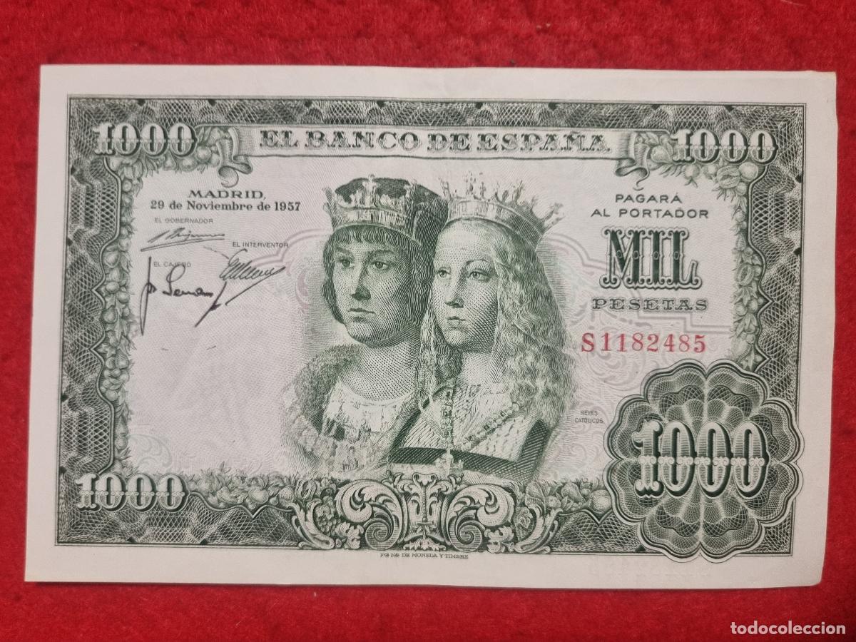 Billetes espa&ntilde;oles: BILLETE 1000 PESETAS 1957 EBC- SERIE S ORIGINAL T485