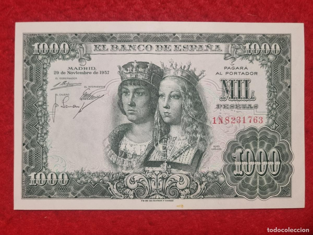 Billetes espa&ntilde;oles: BILLETE 1000 PESETAS 1957 EBC SERIE 1N ORIGINAL T763