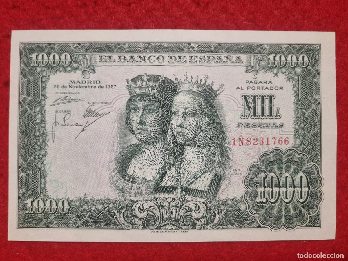 Billetes espa&ntilde;oles: BILLETE 1000 PESETAS 1957 EBC SERIE 1N ORIGINAL T766