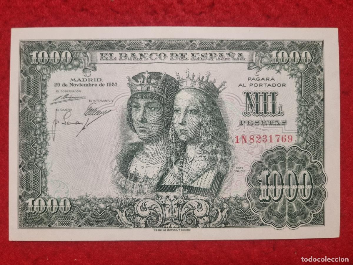 Billetes espa&ntilde;oles: BILLETE 1000 PESETAS 1957 EBC SERIE 1N ORIGINAL T769