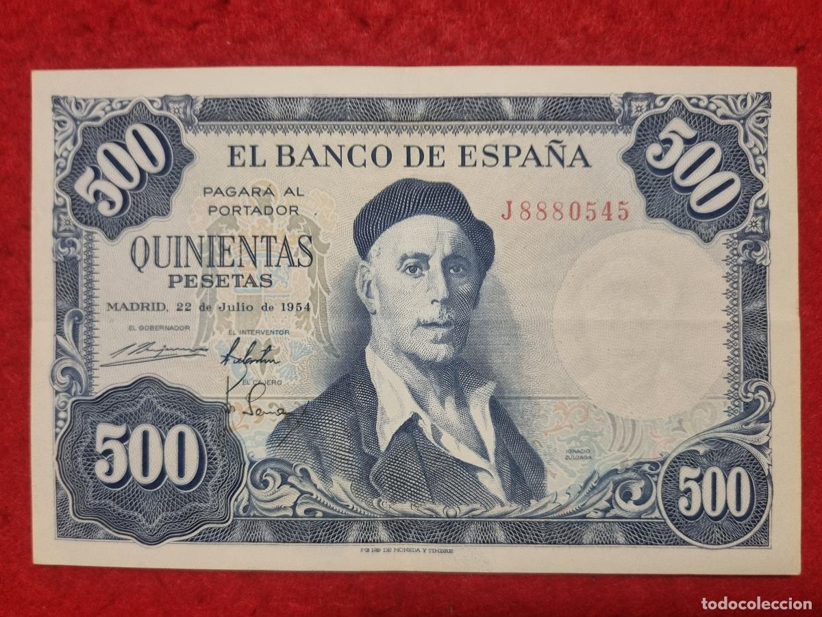 Billetes espa&ntilde;oles: BILLETE 500 PESETAS 1954 MBC SERIE J ORIGINAL T545