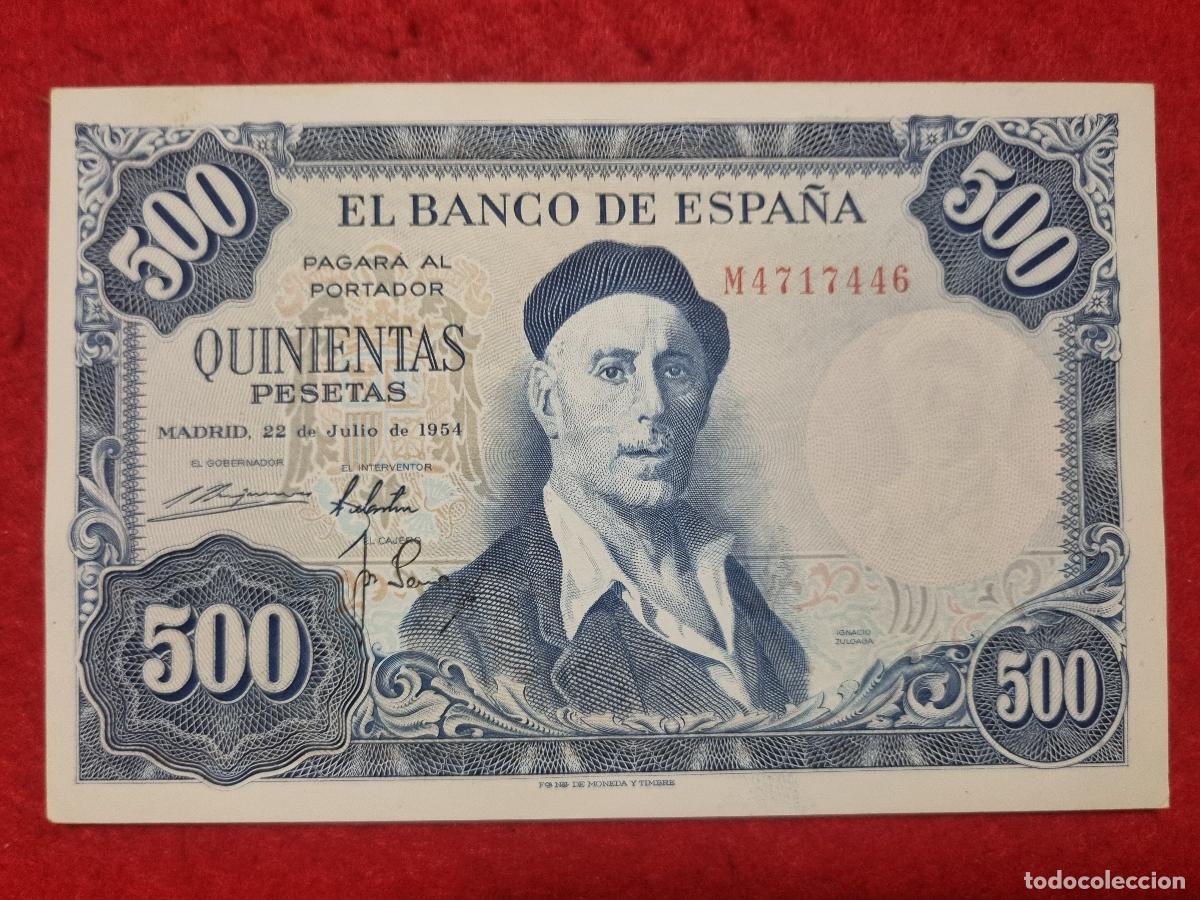 Billetes espa&ntilde;oles: BILLETE 500 PESETAS 1954 MBC+ SERIE M ORIGINAL T446