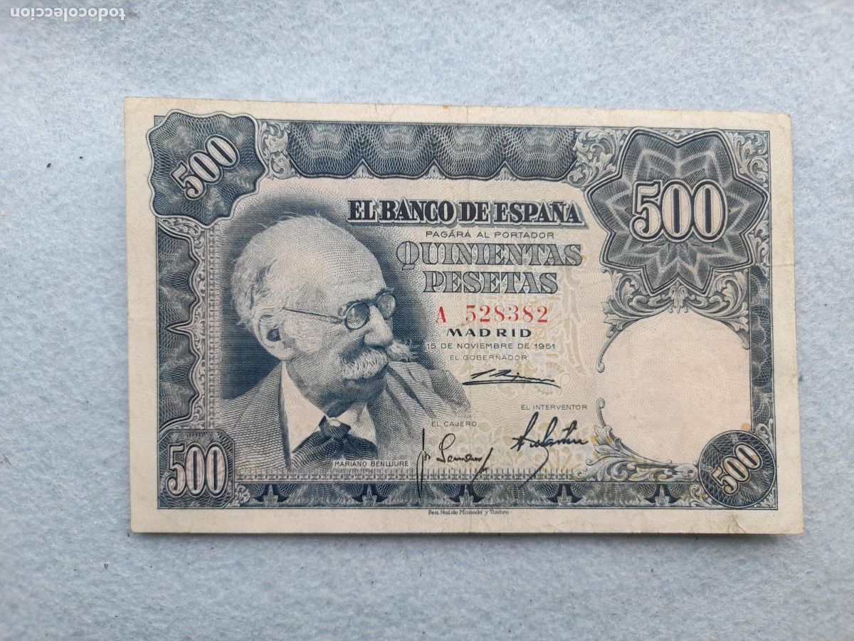 Notas espanholas: Estado Espa&ntilde;ol. 500 Pesetas. Madrid, 15 de Noviembre de 1951.