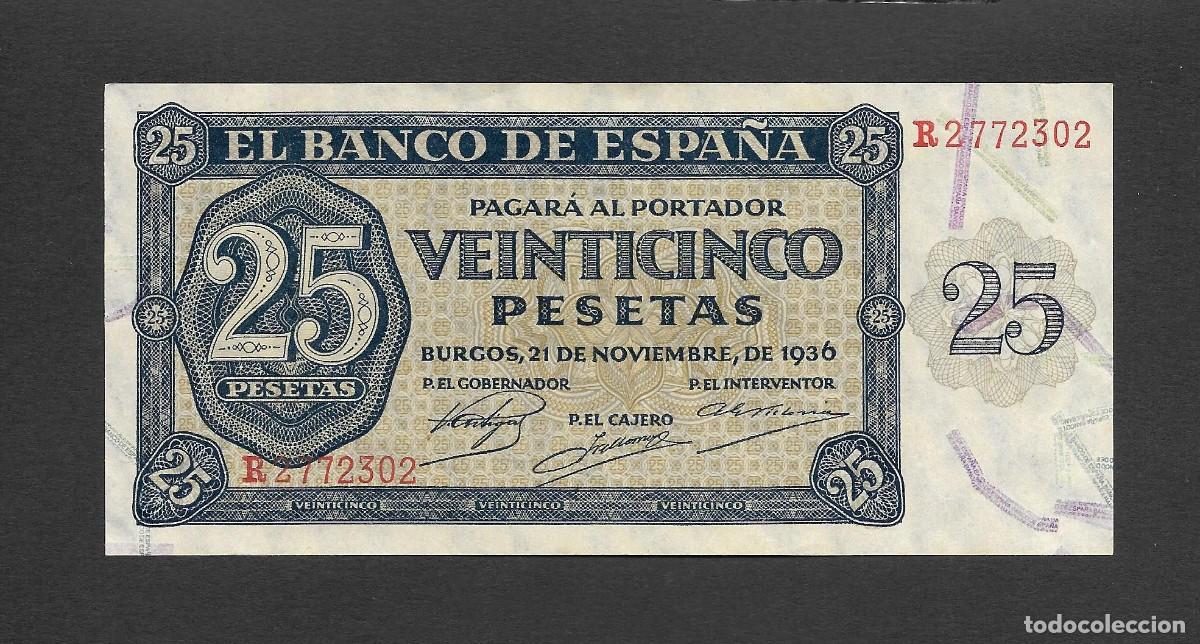 Billetes espa&ntilde;oles: 25 PESETAS 1936 SERIE R S/C-