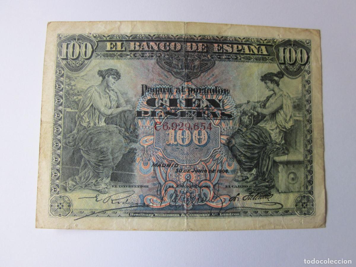 Billets espagnols: Cien Pesetas de 1906. Alfonso XIII.