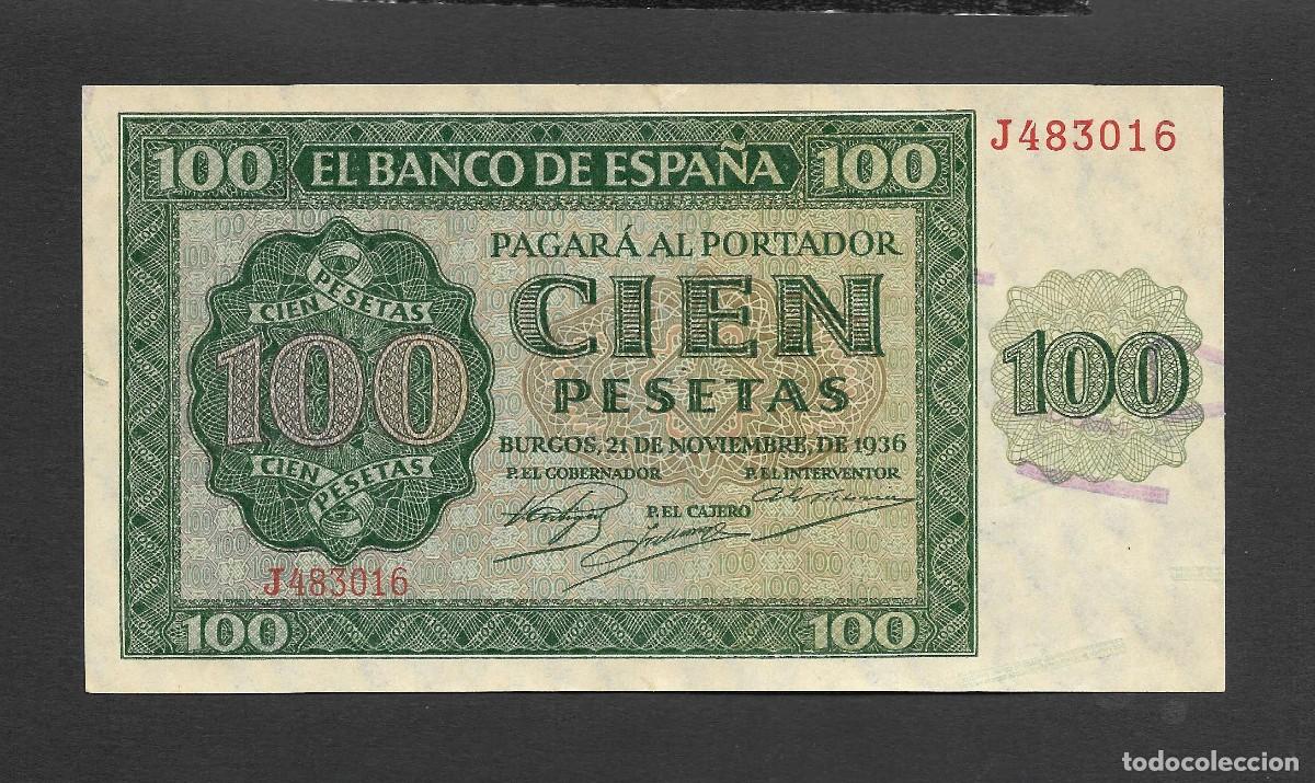 Billetes espa&ntilde;oles: 100 PESETAS 1936 SERIE J EBC+