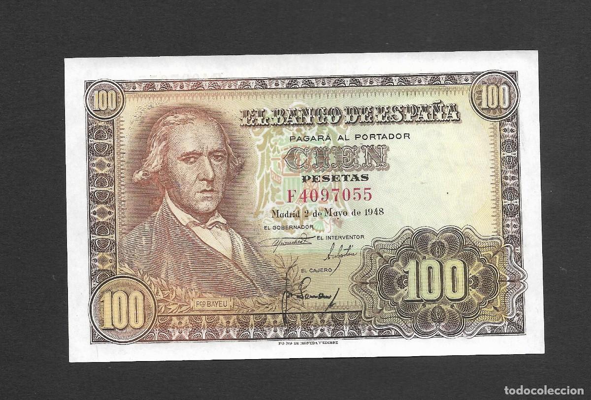 Billetes espa&ntilde;oles: 100 PESETAS 1948 SERIE F EBC+