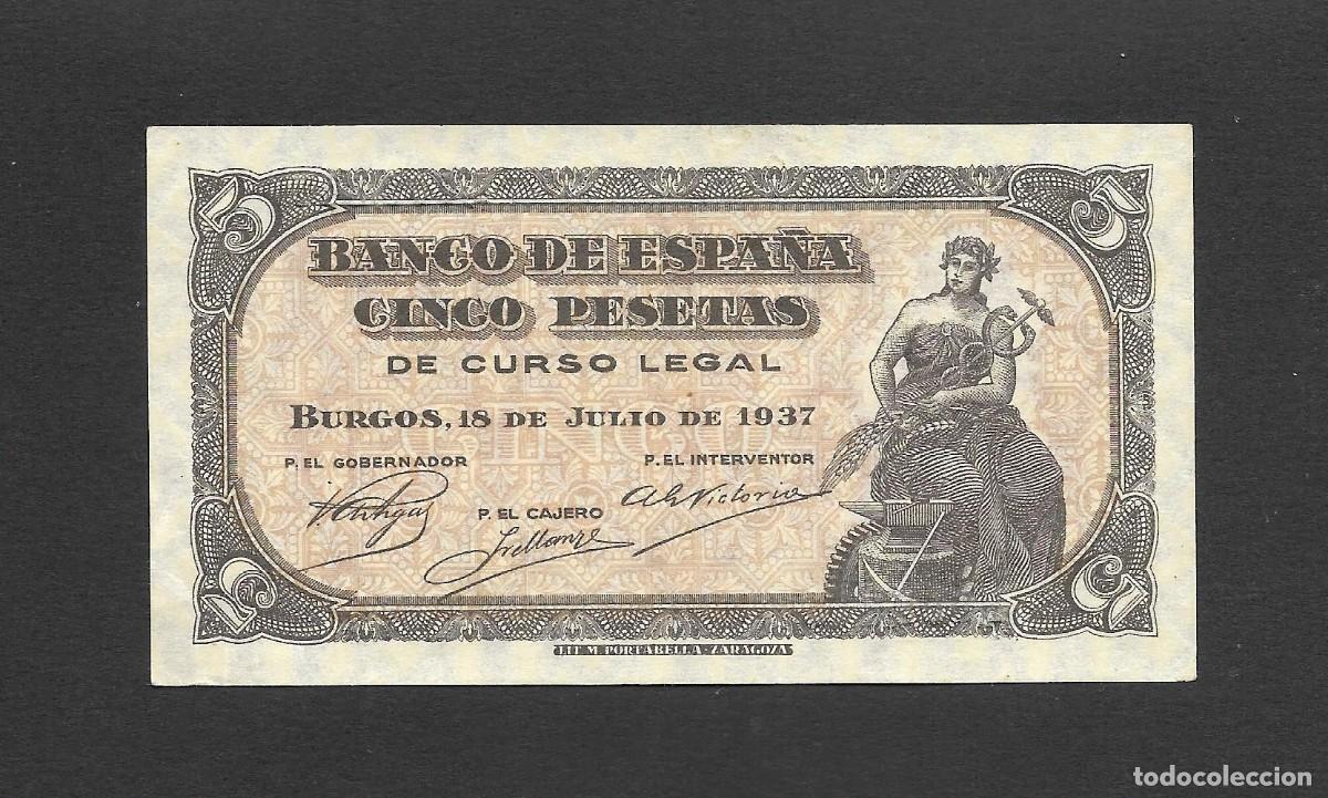 Billetes espa&ntilde;oles: 5 PESETAS 1937 SERIE C EBC+