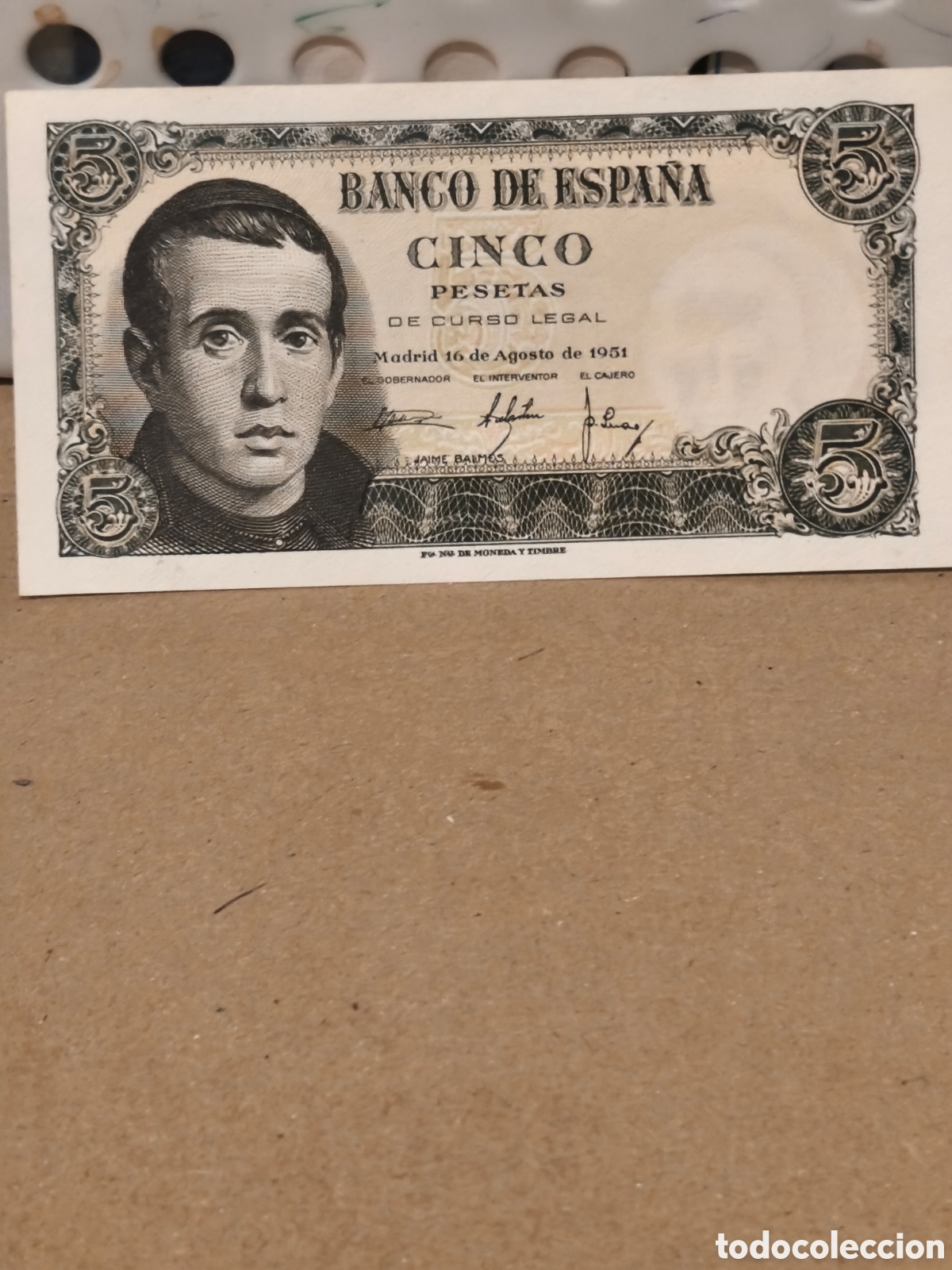 Billets espagnols: Billete plancha de Espa&ntilde;a alto valor dev5 ptas de,1951,,ver