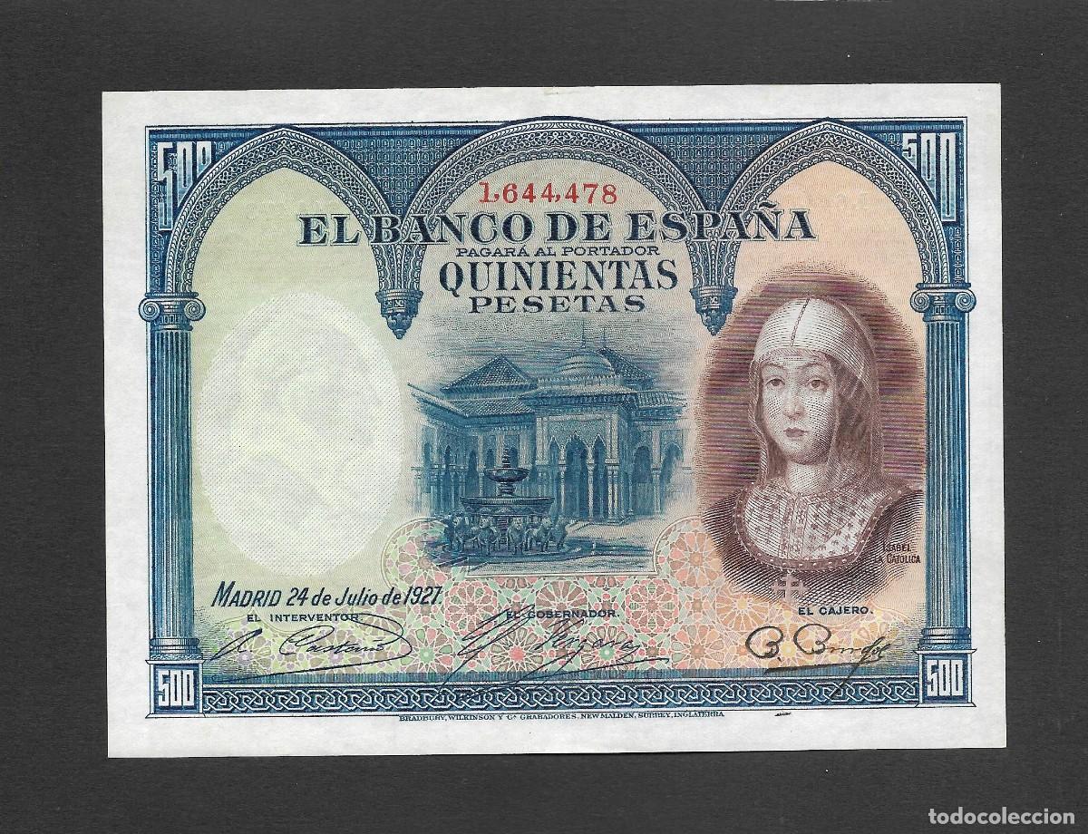 Billetes espa&ntilde;oles: 500 PESETAS 1927 SIN SERIE EBC+
