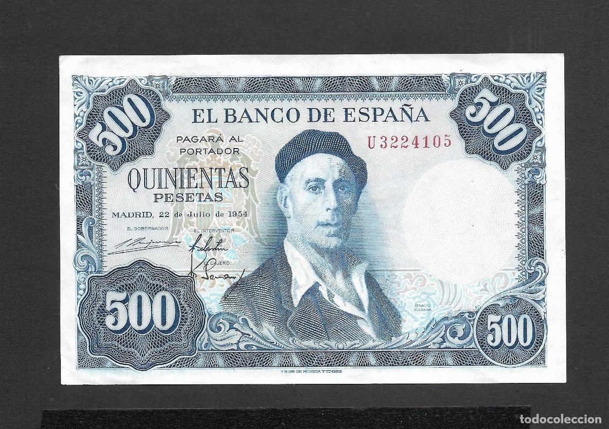 Billetes espa&ntilde;oles: 500 PESETAS 1954 SEIRE U EBC+