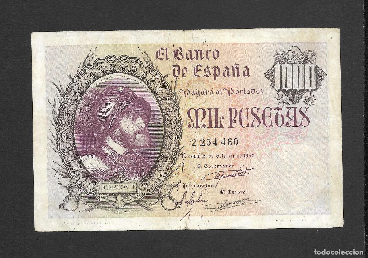 Billetes espa&ntilde;oles: 1000 PESETAS 1940 SIN SERIE MBC