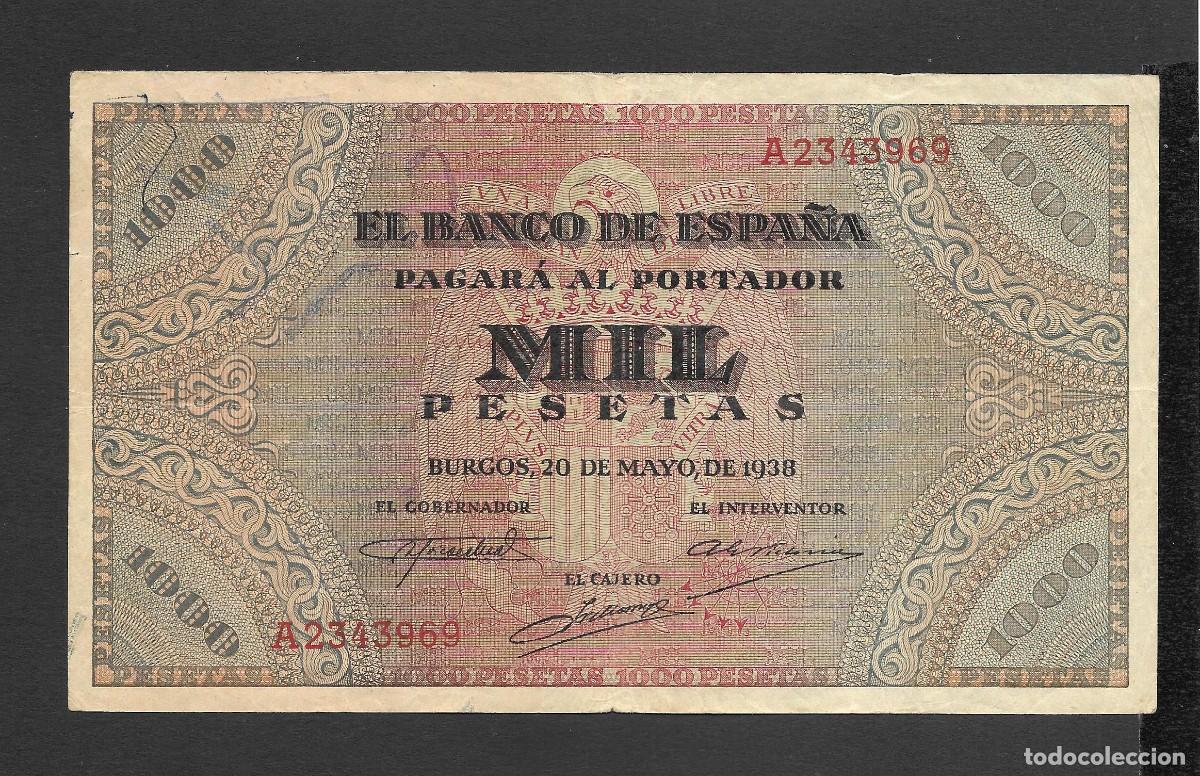 Billetes espa&ntilde;oles: 1000 PESETAS 1938 SERIE A MBC