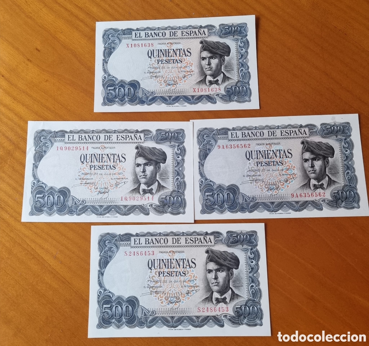 Billetes espa&ntilde;oles: Lote cuatro billetes 500 pesetas Verdaguer buen estado