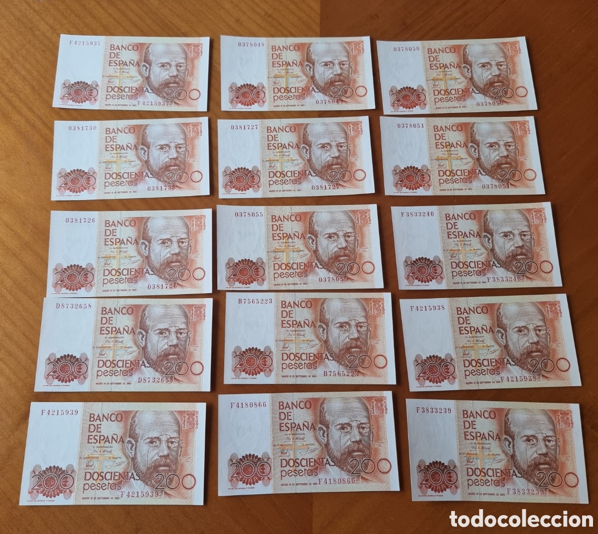 Billetes espa&ntilde;oles: Lote 15 billetes 200 pesetas muy buen estado ved fotos