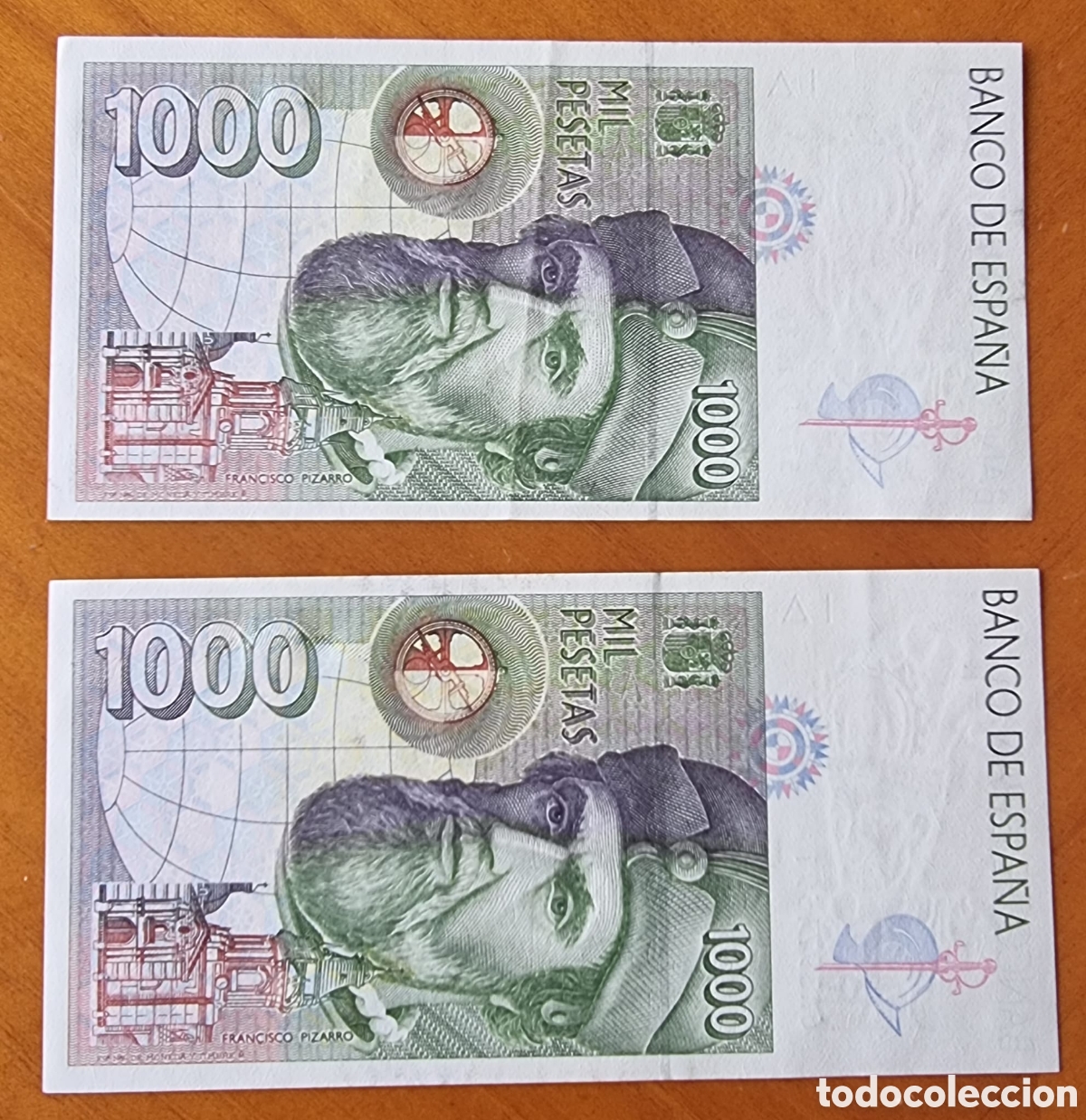 Billetes espa&ntilde;oles: Lote dos billetes 1000 pesetas originales ved fotos