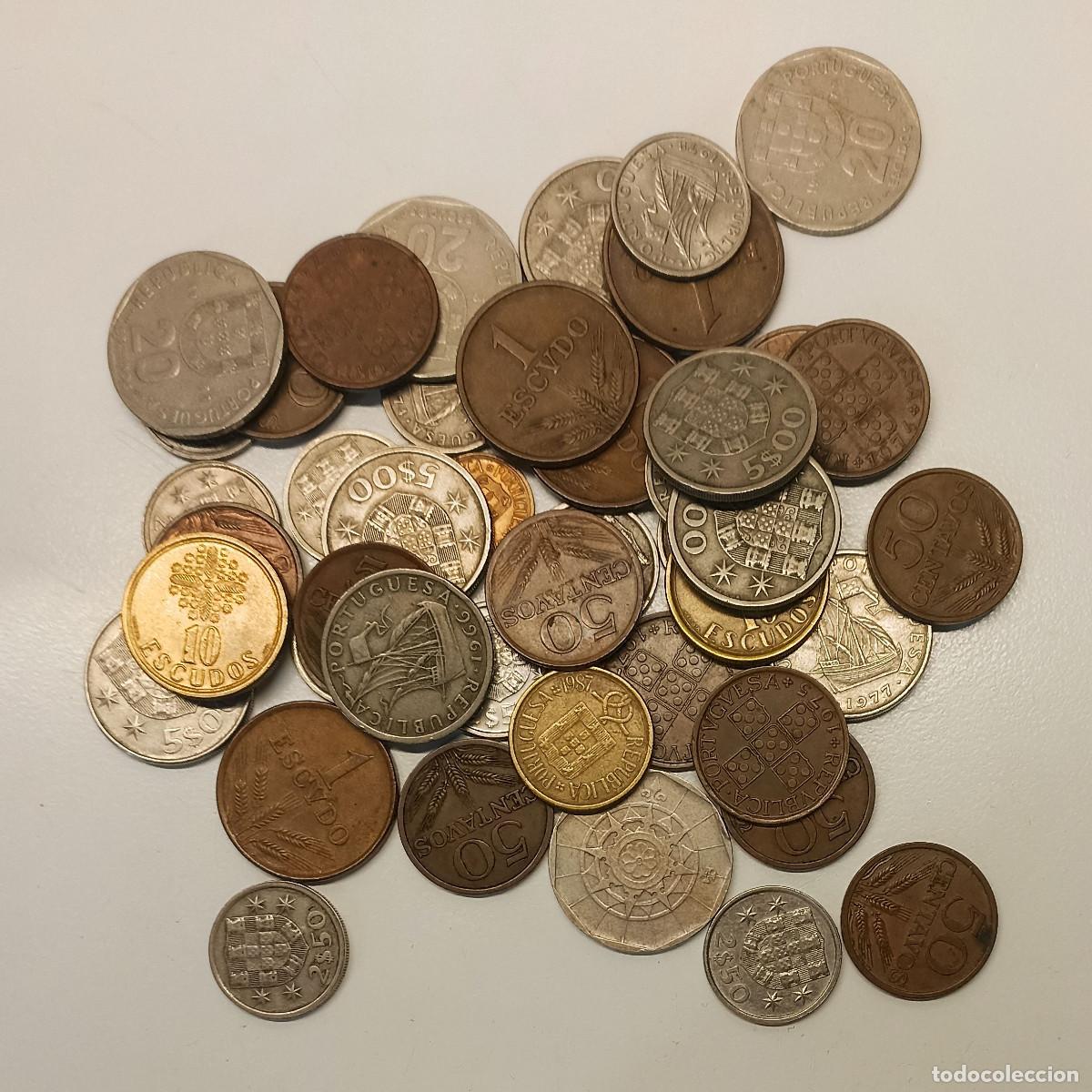 Billetes espa&ntilde;oles: &Omega; Portugal. Lote de 45 monedas de los a&ntilde;os 70 (peso del lote: 255 gr).
