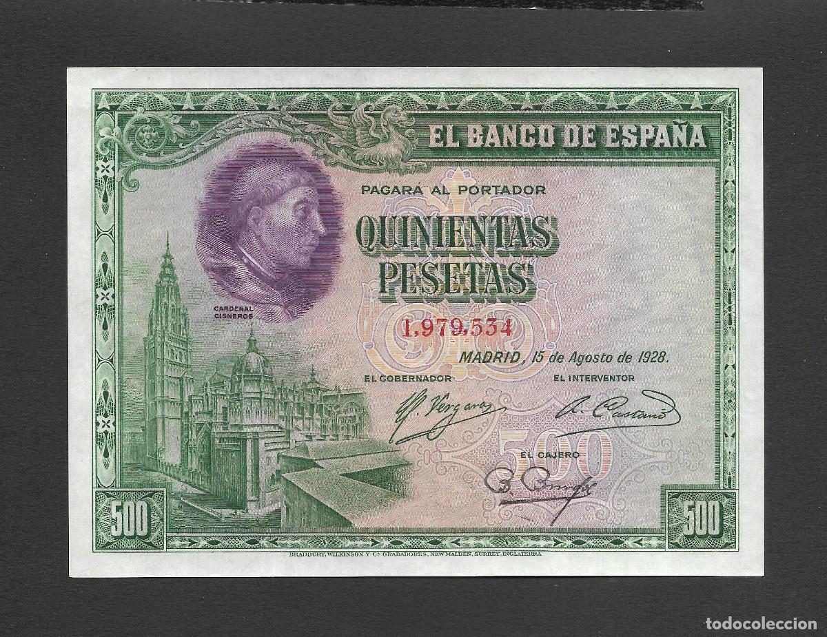Billetes espa&ntilde;oles: 500 PESETAS 1928 SIN SERIE S/C